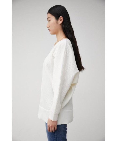 AZUL by moussy(アズールバイマウジー)/BIAS RIB LOOSE KNIT TOPS/img05