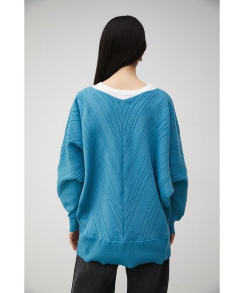 AZUL by moussy(アズールバイマウジー)/BIAS RIB LOOSE KNIT TOPS/img24