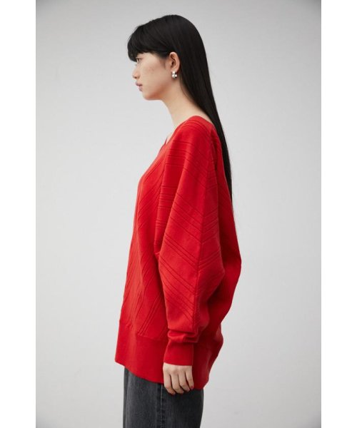 AZUL by moussy(アズールバイマウジー)/BIAS RIB LOOSE KNIT TOPS/img32