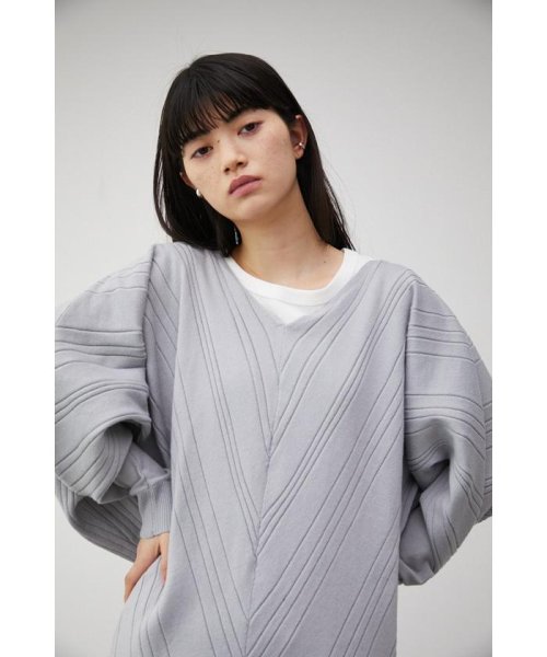 AZUL by moussy(アズールバイマウジー)/BIAS RIB LOOSE KNIT TOPS/img37