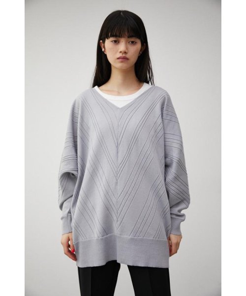 AZUL by moussy(アズールバイマウジー)/BIAS RIB LOOSE KNIT TOPS/img40