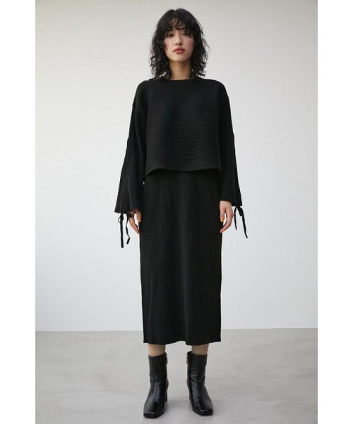 AZUL by moussy(アズールバイマウジー)/LAYERED SET DRAWSTRING KNIT OP/img14