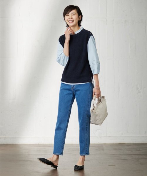 J.PRESS LADIES(J．プレス　レディス)/【洗える】BASIC STRETCH DENIM ストレート パンツ/img23