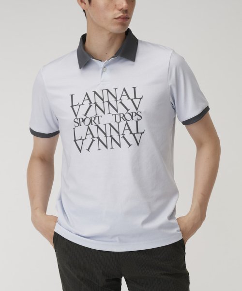 LANVIN SPORT(ランバン スポール)/【25周年】ロゴパネルプリント半袖シャツ【ECO/吸汗/UPF50+】【アウトレット】/img02