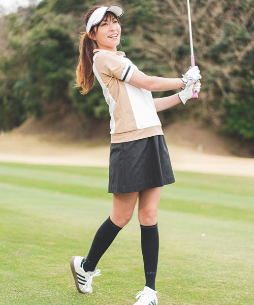 セール】異素材ブロッキングスカート(42cm丈)【アウトレット  