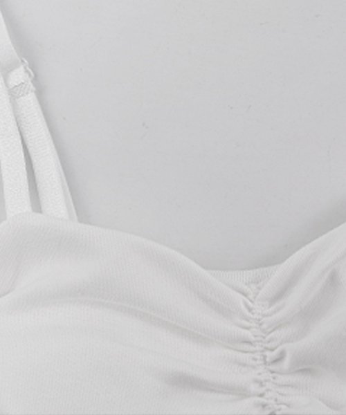 SEU(エスイイユウ)/立体カップ付きギャザーブラキャミソール 見せるインナー バストアップ効果 美胸 オールシーズン 韓国ファッション/img38