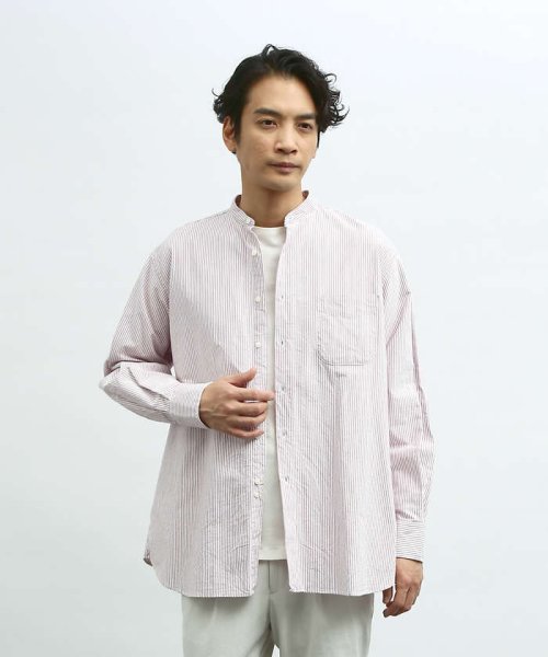 ABAHOUSE(ABAHOUSE)/【Individualized shirts】別注 / ストライプ バンドカラー/img18