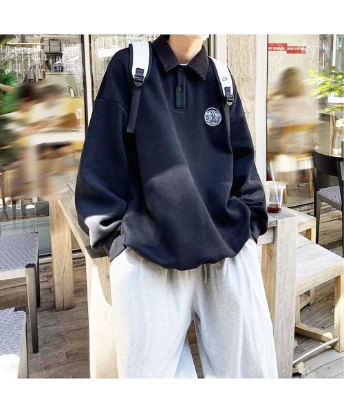 MOWMOW FASHION(マウマウ ファッション)/メンズファッション 韓国風 長袖 ロンT トレーナー ポロシャツ 秋冬 B系 ストリート系 スケーター かっこいい かわいい/img08