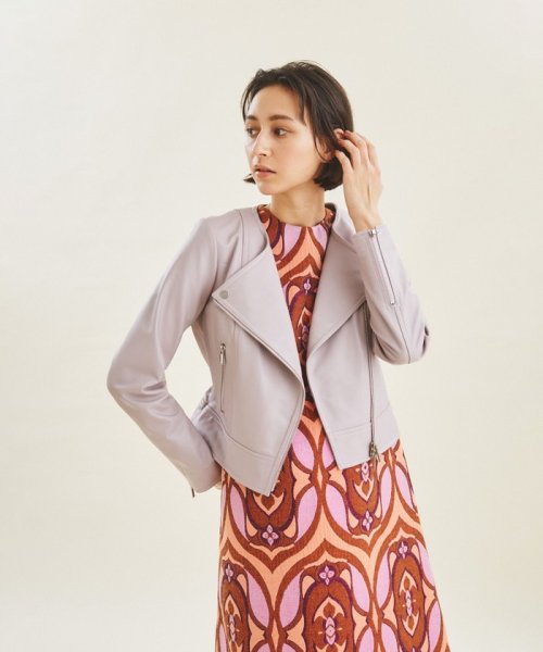 レザーノーカラーライダース 