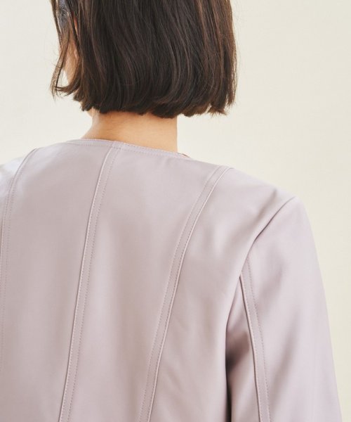 レザーノーカラーライダース 