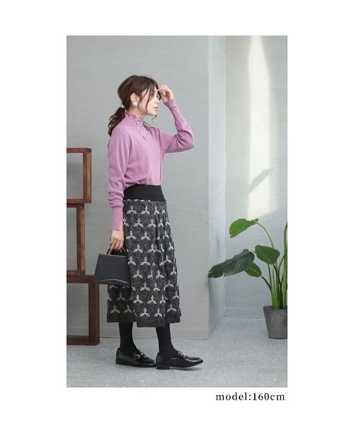 Sawa a la mode(サワアラモード)/ナチュラル可愛い花刺繍フレアスカート/img07