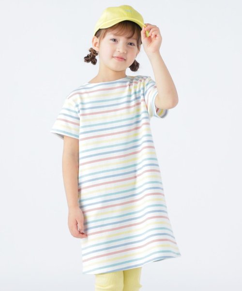 SHIPS KIDS(シップスキッズ)/SHIPS KIDS:100～130cm / オーガニック コットン ボーダー Aライン ワンピース/img14