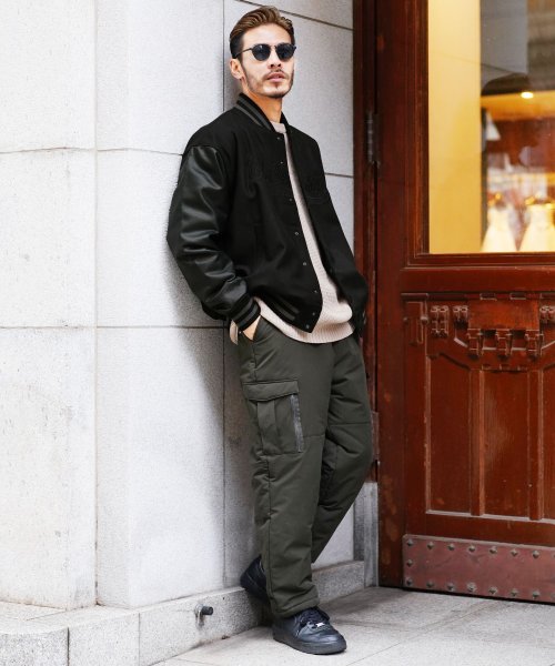 US.POLO ASSN.(ユーエスポロアッスン) 別注スタジャン / スタジャン メンズ ジャケット スタジアムジャンパー ブルゾン ロゴ オーバーサイズ ビ US POLO ASSN 別注スタジャン