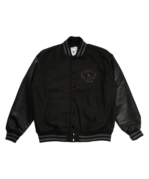 US.POLO ASSN.(ユーエスポロアッスン) 別注スタジャン / スタジャン メンズ ジャケット スタジアムジャンパー ブルゾン ロゴ オーバーサイズ ビ US POLO ASSN 別注スタジャン