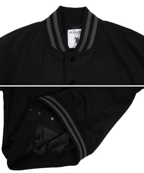 US.POLO ASSN.(ユーエスポロアッスン) 別注スタジャン / スタジャン メンズ ジャケット スタジアムジャンパー ブルゾン ロゴ オーバーサイズ ビ US POLO ASSN 別注スタジャン