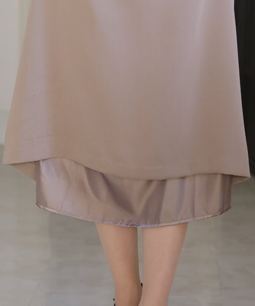 刺繍レース×ラメチュール切替ワンピース 