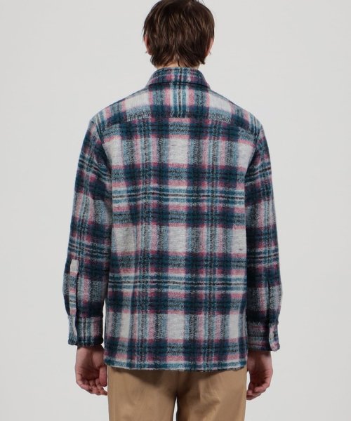 CABaN ウールフリース タータンチェックオーバーシャツ 