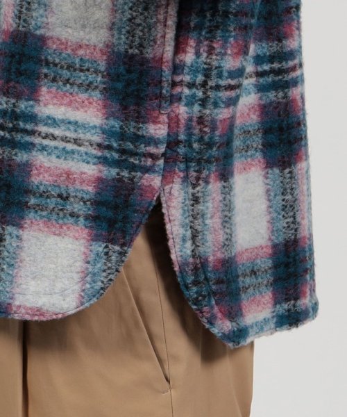 CABaN ウールフリース タータンチェックオーバーシャツ 