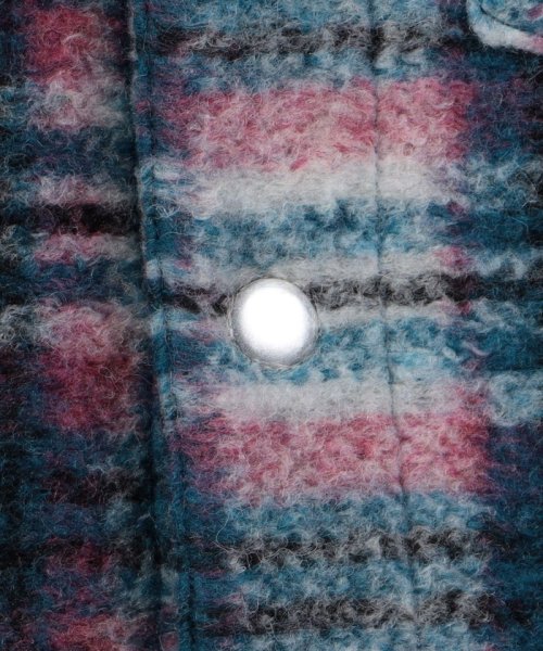 CABaN ウールフリース タータンチェックオーバーシャツ 