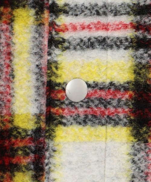 CABaN ウールフリース タータンチェックオーバーシャツ 