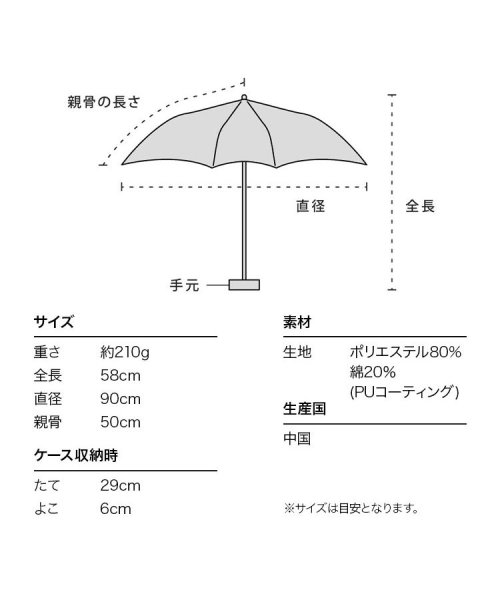 Wpc．(Wpc．)/【Wpc.公式】日傘 T/C遮光パンジー ミニ 50cm 晴雨兼用 遮熱 UVカット レディース 折りたたみ傘/img07