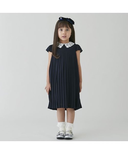 セール】 プティマイン(petit main) |レース衿プリーツOP+JKセット  