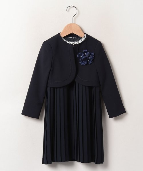 セール】 プティマイン(petit main) |レース衿プリーツOP+JKセット  