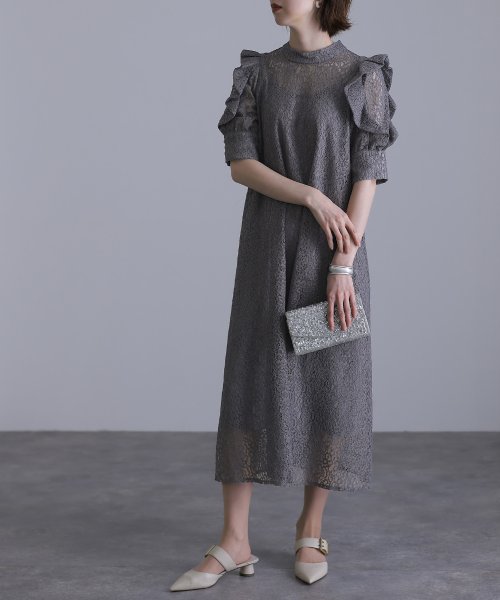 ハイネックショルダーフリルワンピース  JSB1439822033(11000円)