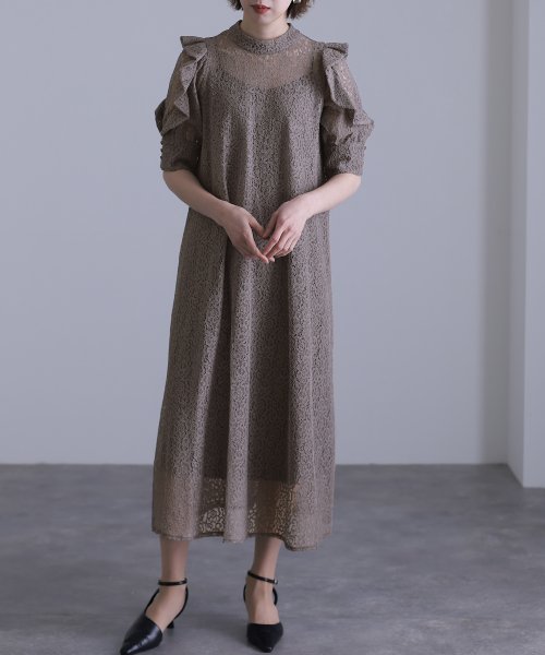 ハイネックショルダーフリルワンピース  JSB1439822033(11000円)