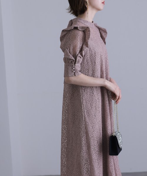 ハイネックショルダーフリルワンピース  JSB1439822033(11000円)