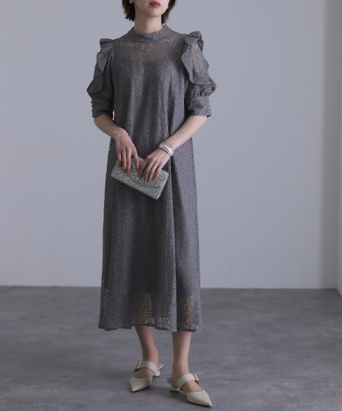 ハイネックショルダーフリルワンピース  JSB1439822033(11000円)