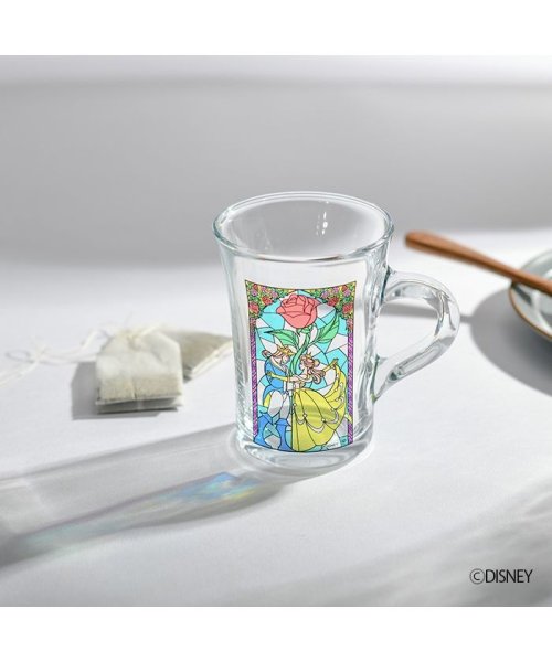 DISNEY(DISNEY)/ディズニー 美女と野獣 ステンドグラス風 マグカップ 230ml　強化ガラス/img01