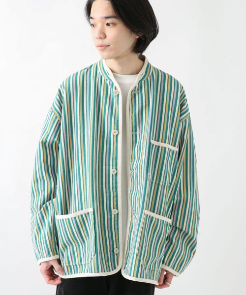 URBAN RESEARCH Sonny Label(アーバンリサーチサニーレーベル)/『別注』ARMY TWILL　Stripe Stand Collor Shirts/img01