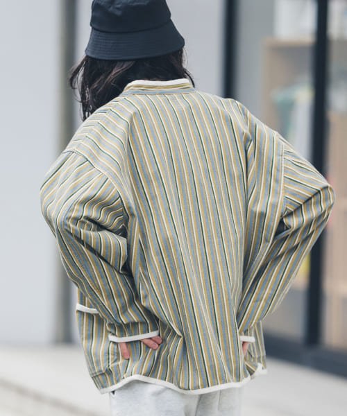 URBAN RESEARCH Sonny Label(アーバンリサーチサニーレーベル)/『別注』ARMY TWILL　Stripe Stand Collor Shirts/img18