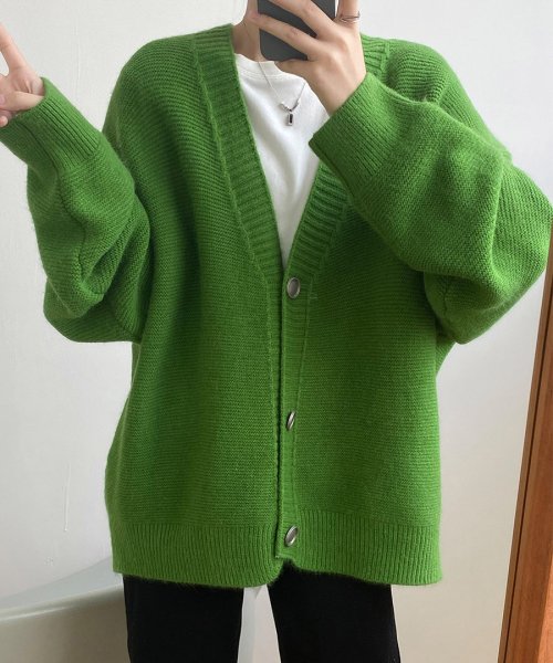 ARGO TOKYO(アルゴトウキョウ)/Spring Color Vneck Rib Knit Cardigan 25108 スプリングカラーVネックリブニットカーデイガン　ニットカーデイガン　ニット/img04