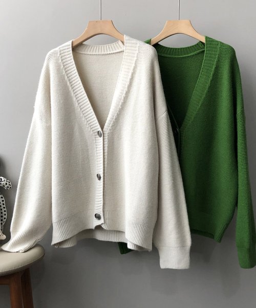 ARGO TOKYO(アルゴトウキョウ)/Spring Color Vneck Rib Knit Cardigan 25108 スプリングカラーVネックリブニットカーデイガン　ニットカーデイガン　ニット/img08