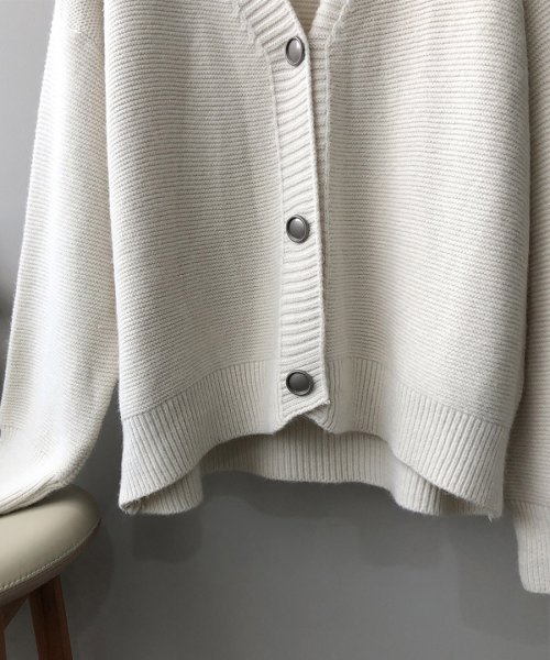 ARGO TOKYO(アルゴトウキョウ)/Spring Color Vneck Rib Knit Cardigan 25108 スプリングカラーVネックリブニットカーデイガン　ニットカーデイガン　ニット/img14