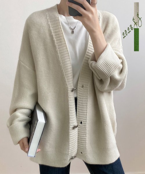 ARGO TOKYO(アルゴトウキョウ)/Spring Color Vneck Rib Knit Cardigan 25108 スプリングカラーVネックリブニットカーデイガン　ニットカーデイガン　ニット/img19