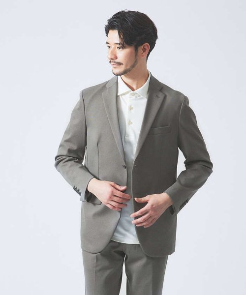 【セットアップ対応/FLEX JACKET】ポンチ シャンブレー ジャケット モデル：H178 B82 W76 H88 着用サイズ：48ネイビー