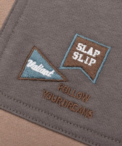 SLAP SLIP(スラップスリップ)/ワッペン 付 ベスト レイヤード 風 長袖 Tシャツ + ポケット 配色 パンツ/img11