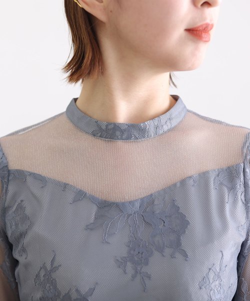 フラワーレース×ラメチュールバックリボンワンピース 