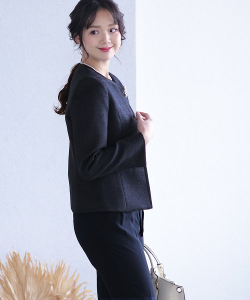 ラメツイードテーパードパンツスーツセット  W1632732763(12500円)