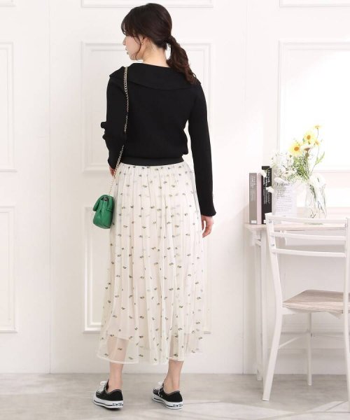 Couture Brooch(クチュールブローチ)/【すぐに着まわせる、春アイテム】チュール刺繍スカート/img02