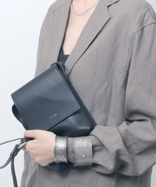MAISON mou(メゾンムー)/【YArKA/ヤーカ】real leather box flap shoulder bag [Alnitak3]/リアルレザーフラップ ショルダー バッグ/img01