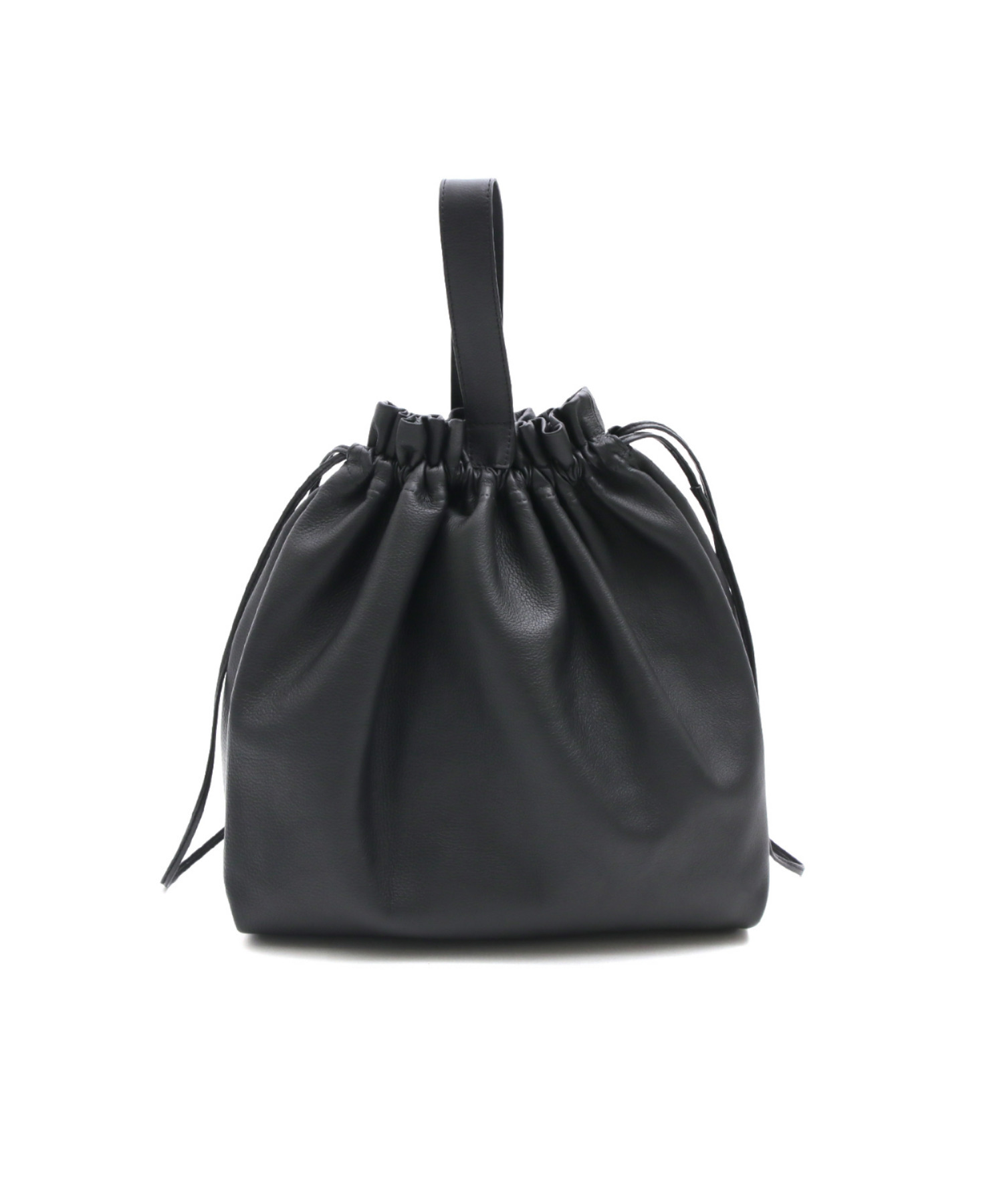 【YArKA/ヤーカ】real leather drawstring tote & hand bag [bdbd2]/リアルレザー巾着 トート バッグ