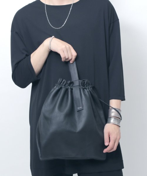 MAISON mou(メゾンムー)/【YArKA/ヤーカ】real leather drawstring tote & hand bag [bdbd2]/リアルレザー巾着 トート バッグ/img08