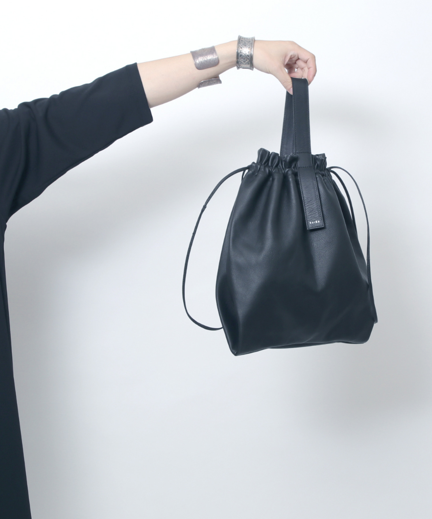 YArKA/ヤーカ】real leather drawstring tote & hand bag [bdbd2