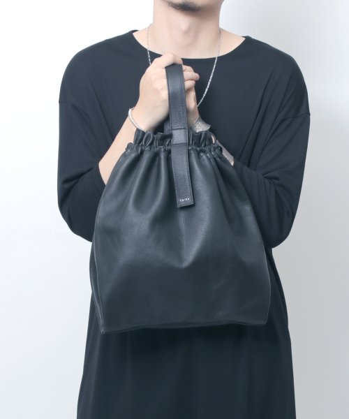 MAISON mou(メゾンムー)/【YArKA/ヤーカ】real leather drawstring tote & hand bag [bdbd2]/リアルレザー巾着 トート バッグ/img11