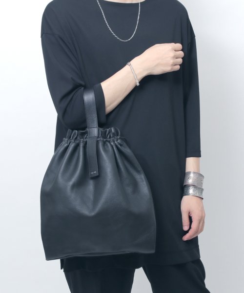 MAISON mou(メゾンムー)/【YArKA/ヤーカ】real leather drawstring tote & hand bag [bdbd2]/リアルレザー巾着 トート バッグ/img12
