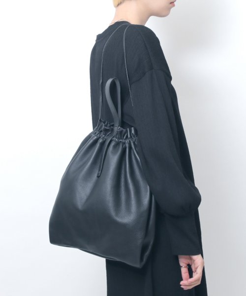 MAISON mou(メゾンムー)/【YArKA/ヤーカ】real leather drawstring tote & hand bag [bdbd2]/リアルレザー巾着 トート バッグ/img18